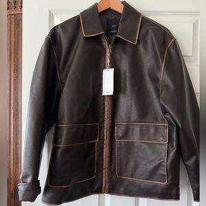 Mango Brown Leather Jacket - New with Tags